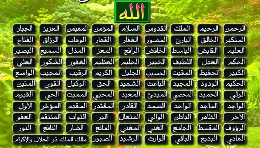 أسماء الله الحسنى وفوائدها العلاجية