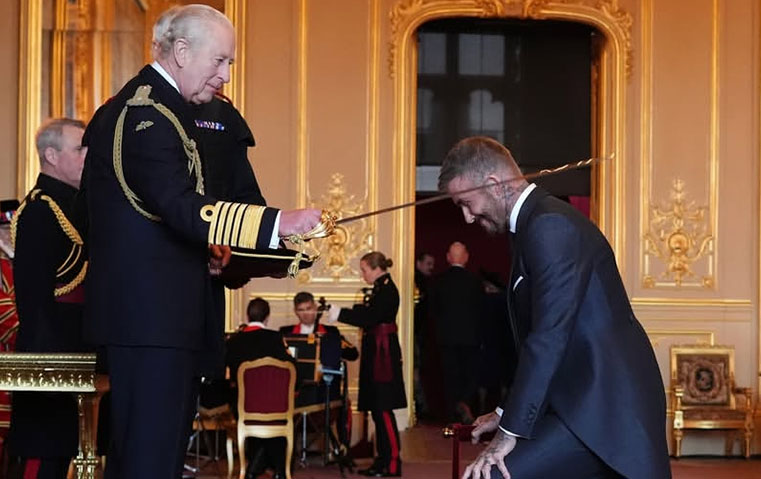 ديفيد بيكهام يحصل على لقب "سير" وفيكتوريا تدخل عالم التصاميم الرجالية للمرة الأولى