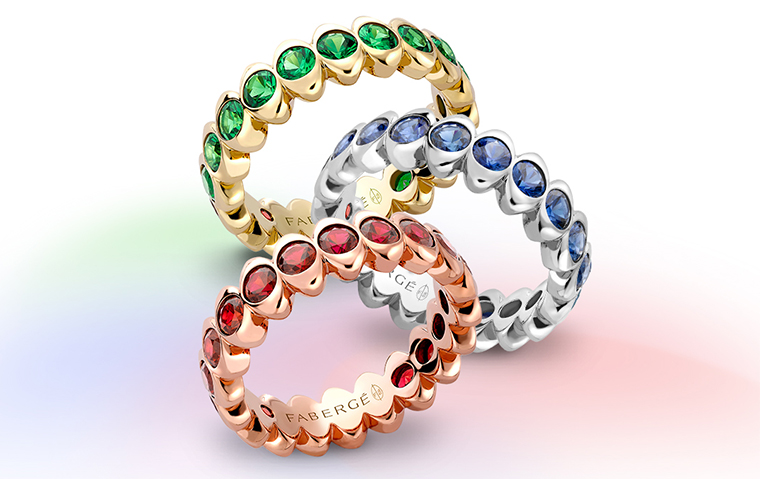 كل حجر كريم يرمز إلى أحد الكواكب في خواتمCosmic Curve من Fabergé