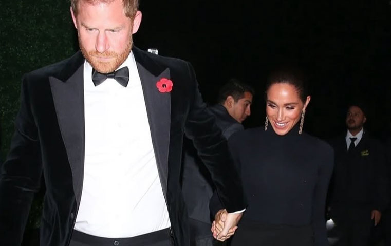 ميغان ماركل بفستان أسود جريء بأسلوب "فتاة بوند"