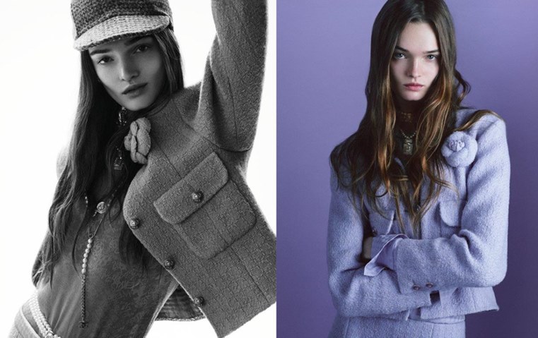 شانيل تحتفي بالتويد وموضة الستينيات في حملتها الجديدة